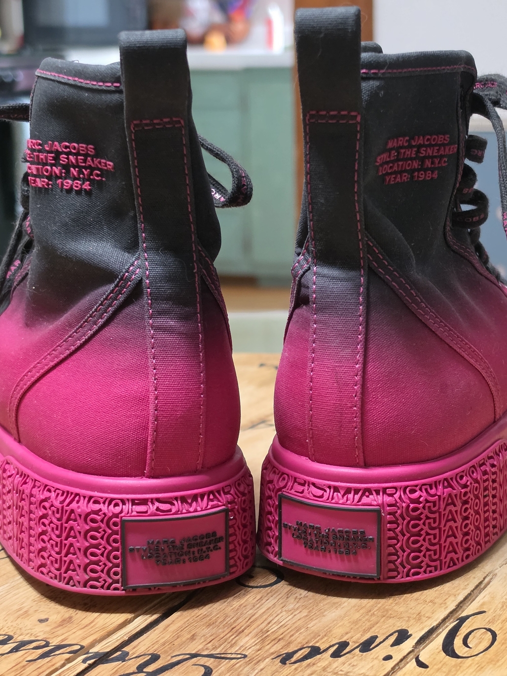 Marc Jacobs Women's Hot Pink High-Top Sneakers - Picture 7 of 12